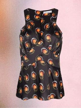 Paco Rabanne Patterned Black Satin Halter Top
Sleek and Sophisticated